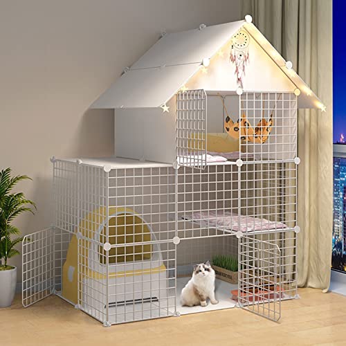 ANSNOW Großer Katzenkäfig, DIY-Katzenlaufstall Für Den Innenbereich, Katzenkäfig-Laufstallkiste, Katzenkäfigträger-Katzenvilla, Für 1–3 Katzen, Mit Leiter + Katzenhängematte + Katzennest + Katzentoi ANSNOW Großer Katzenkäfig, DIY-Katzenlaufstall Für Den Innenbereich, Katzenkäfig-Laufstallkiste, Katzenkäfigträger-Katzenvilla, Für 1–3 Katzen, Mit Leiter + Katzenhängematte + Katzennest + Katzentoi von ANSNOW