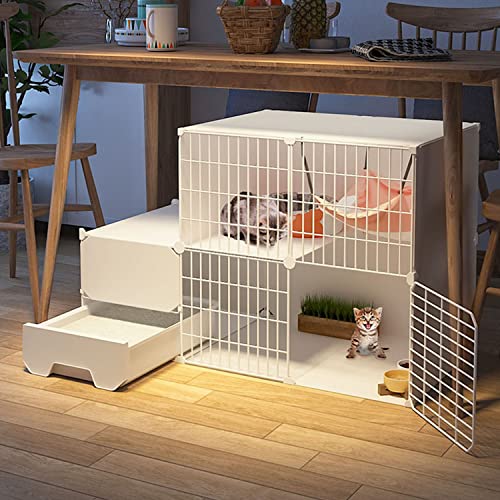 ANSNOW Großer Katzenkäfig, DIY-Laufstall Für Haustiere, Katzenkäfige Für Den Innenbereich, Groß, Mit Katzentoilette, Kätzchenkäfig, Haustierzaun Für Kätzchenübungen, Gehege, Großer Übungsplatz Für 1 von ANSNOW