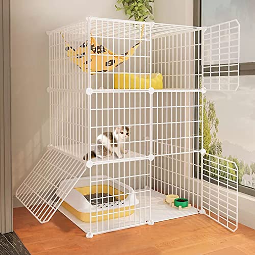 ANSNOW Großer Katzenkäfig, Diy-Katzenlaufstall Für Den Innenbereich, Katzenschrank, Halbgeschlossener Katzenkäfig Mit 3 Etagen, Weißes Katzengehege, Mit Leiter + Katzennest + Katzenhängematte + Futt ANSNOW Großer Katzenkäfig, Diy-Katzenlaufstall Für Den Innenbereich, Katzenschrank, Halbgeschlossener Katzenkäfig Mit 3 Etagen, Weißes Katzengehege, Mit Leiter + Katzennest + Katzenhängematte + Futt von ANSNOW