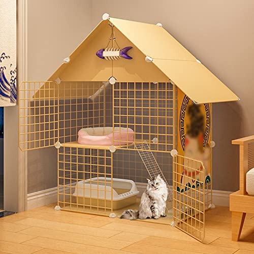 ANSNOW Großer Katzenkäfig, Diy-Katzenlaufstall Für Den Innenbereich, Metall-Katzenkiste, Haustier-Laufstall, Katzengehege, Mit Katzennapf + Passender Katzentoilette + Katzentoilette + Hängematte, Üb ANSNOW Großer Katzenkäfig, Diy-Katzenlaufstall Für Den Innenbereich, Metall-Katzenkiste, Haustier-Laufstall, Katzengehege, Mit Katzennapf + Passender Katzentoilette + Katzentoilette + Hängematte, Üb von ANSNOW