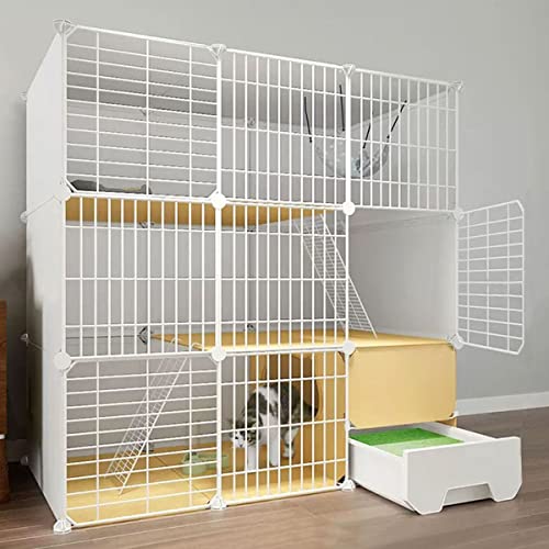 ANSNOW Großer Katzenkäfig, Diy-Katzenlaufstall Für Den Innenbereich, Zusammenklappbarer Katzenzwinger Aus Metalldraht Mit Katzentoilette, Laufstall Für Katzen Mit Rampenleitern, Katzenbetten Und Hän ANSNOW Großer Katzenkäfig, Diy-Katzenlaufstall Für Den Innenbereich, Zusammenklappbarer Katzenzwinger Aus Metalldraht Mit Katzentoilette, Laufstall Für Katzen Mit Rampenleitern, Katzenbetten Und Hän von ANSNOW