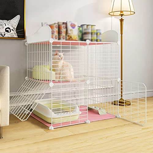 ANSNOW Großer Katzenkäfig, Katzenkäfige Für Hauskatzen, Katzengehege, Haustier-Laufstall, Katzenhäuser Für Katzen, Mit Katzennapf + Katzentoilette + Katzennest + Hängematte + Leiter, Leicht Zu Reini ANSNOW Großer Katzenkäfig, Katzenkäfige Für Hauskatzen, Katzengehege, Haustier-Laufstall, Katzenhäuser Für Katzen, Mit Katzennapf + Katzentoilette + Katzennest + Hängematte + Leiter, Leicht Zu Reini von ANSNOW