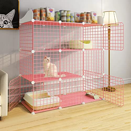 ANSNOW Großer Katzenkäfig, Katzenkäfige Für Hauskatzen, Katzengehege, Haustier-Laufstall, Katzenhäuser Für Katzen, Mit Katzennapf + Katzentoilette + Katzennest + Hängematte + Leiter, Leicht Zu Reini ANSNOW Großer Katzenkäfig, Katzenkäfige Für Hauskatzen, Katzengehege, Haustier-Laufstall, Katzenhäuser Für Katzen, Mit Katzennapf + Katzentoilette + Katzennest + Hängematte + Leiter, Leicht Zu Reini von ANSNOW