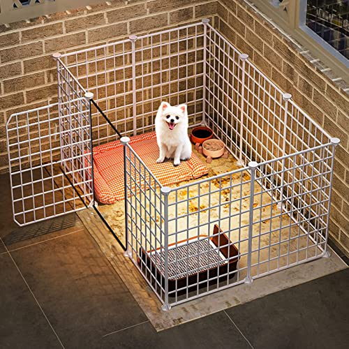 ANSNOW Haustier-Laufstall, Hundelaufstall – Katzenlaufstall, Hundestall Für Den Innenbereich, DIY-Kleintierkäfig Für Den Innen- Und Außenbereich, Metalldraht-Hofzaun Für Welpen, Kätzchen, Meerschwei von ANSNOW