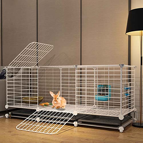 ANSNOW Haustierkäfige Für Kleine Haustiere, Kaninchenkäfige Mit Automatischer Kotentfernung Und Fußmatten, Kaninchen-Chinchilla-Hamsterstall-Cottage Für Den Heimgebrauch, Schwarz/Weiß/D-111*39*48Cm ANSNOW Haustierkäfige Für Kleine Haustiere, Kaninchenkäfige Mit Automatischer Kotentfernung Und Fußmatten, Kaninchen-Chinchilla-Hamsterstall-Cottage Für Den Heimgebrauch, Schwarz/Weiß/D-111*39*48Cm von ANSNOW