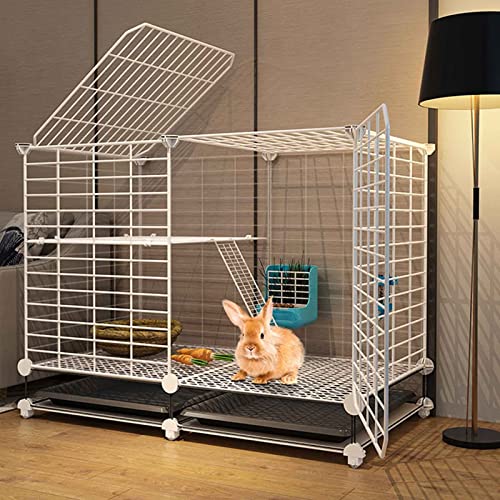 ANSNOW Haustierkäfige Für Kleine Haustiere, Kaninchenkäfige Mit Automatischer Kotentfernung Und Fußmatten, Kaninchen-Chinchilla-Hamsterstall-Cottage Für Den Heimgebrauch, Schwarz/Weiß/F-75*39*48Cm ANSNOW Haustierkäfige Für Kleine Haustiere, Kaninchenkäfige Mit Automatischer Kotentfernung Und Fußmatten, Kaninchen-Chinchilla-Hamsterstall-Cottage Für Den Heimgebrauch, Schwarz/Weiß/F-75*39*48Cm von ANSNOW