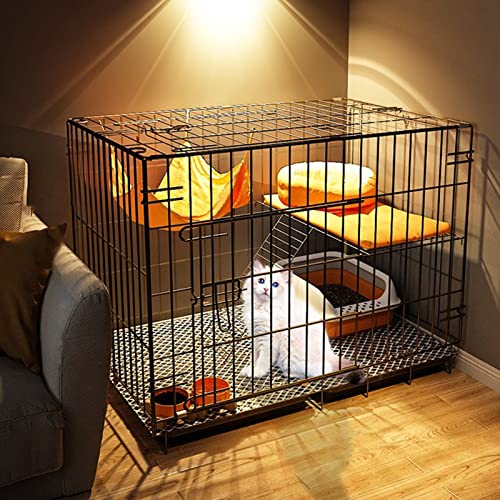 ANSNOW Hundekäfige Mittlerer Größe, Faltbare Katzenkäfige, Katzenlaufstall, Katzenkäfig Groß, Für Kleine Haustiere, Kaninchen, Igel, Katzen, Meerschweinchen/70 * 50 * 60Cm von ANSNOW