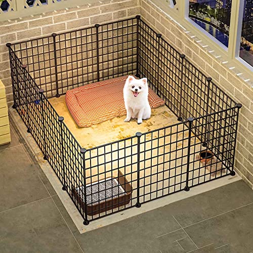 ANSNOW Hundespielgehege Für Drinnen, Groß, Kätzchengehege Aus Metall, Haustierlaufgehege, Kleintierlaufgehege, Verwendbar Für Hunde/Katze/Kaninchen/Kätzchen/Hamster/Meerschweinchen/Eine Farbe/111*14 von ANSNOW