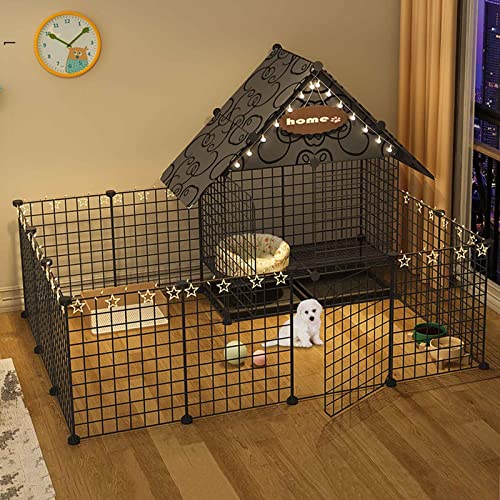ANSNOW Hundespielgehege Für Drinnen Aus Metall, Haustierlaufstall, Hundekäfig Mit Katzentoilette, Perfekt Für Hunde/Katze/Kaninchen/Meerschweinchen/Frettchen/Huhn/Ente/Gans, Kleintiere Usw./Schwarz/ ANSNOW Hundespielgehege Für Drinnen Aus Metall, Haustierlaufstall, Hundekäfig Mit Katzentoilette, Perfekt Für Hunde/Katze/Kaninchen/Meerschweinchen/Frettchen/Huhn/Ente/Gans, Kleintiere Usw./Schwarz/ von ANSNOW