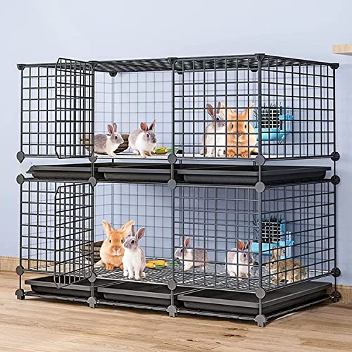 ANSNOW Käfig Für Kaninchen, Zaunkäfig Für Meerschweinchen, Innenkäfig Für Lebensraum, Mit Bodenschale Aus Kunststoff/111 * 39 * 95Cm von ANSNOW