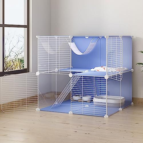 ANSNOW Kätzchen-Laufstall Für Hauskatzen, Abnehmbarer Katzenlaufstall, Kleintierhaus, Katzenkäfige Für Den Innenbereich, Groß, Für 1–2 Katzen, Großer Übungsplatz/Blau/29,5" L * 29,5" B * 29,5" H ANSNOW Kätzchen-Laufstall Für Hauskatzen, Abnehmbarer Katzenlaufstall, Kleintierhaus, Katzenkäfige Für Den Innenbereich, Groß, Für 1–2 Katzen, Großer Übungsplatz/Blau/29,5" L * 29,5" B * 29,5" H von ANSNOW
