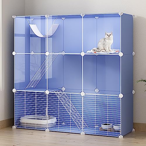 ANSNOW Kätzchen-Laufstall Für Hauskatzen, Abnehmbarer Katzenlaufstall, Kleintierhaus, Katzenkäfige Für Den Innenbereich, Groß, Für 1–2 Katzen, Großer Übungsplatz/Blau/43,7" L * 15,3" B * 43,7" H ANSNOW Kätzchen-Laufstall Für Hauskatzen, Abnehmbarer Katzenlaufstall, Kleintierhaus, Katzenkäfige Für Den Innenbereich, Groß, Für 1–2 Katzen, Großer Übungsplatz/Blau/43,7" L * 15,3" B * 43,7" H von ANSNOW