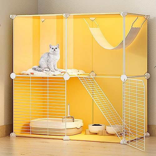 ANSNOW Kätzchen-Laufstall Für Hauskatzen, Abnehmbarer Katzenlaufstall, Kleintierhaus, Katzenkäfige Für Den Innenbereich, Groß, Für 1–2 Katzen, Großer Übungsplatz/Gelb/29,5" L * 15,3" B * 29,5" H ANSNOW Kätzchen-Laufstall Für Hauskatzen, Abnehmbarer Katzenlaufstall, Kleintierhaus, Katzenkäfige Für Den Innenbereich, Groß, Für 1–2 Katzen, Großer Übungsplatz/Gelb/29,5" L * 15,3" B * 29,5" H von ANSNOW