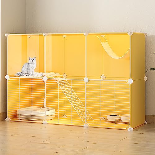 ANSNOW Kätzchen-Laufstall Für Hauskatzen, Abnehmbarer Katzenlaufstall, Kleintierhaus, Katzenkäfige Für Den Innenbereich, Groß, Für 1–2 Katzen, Großer Übungsplatz/Gelb/43,7" L * 15,3" B * 29,5" H ANSNOW Kätzchen-Laufstall Für Hauskatzen, Abnehmbarer Katzenlaufstall, Kleintierhaus, Katzenkäfige Für Den Innenbereich, Groß, Für 1–2 Katzen, Großer Übungsplatz/Gelb/43,7" L * 15,3" B * 29,5" H von ANSNOW