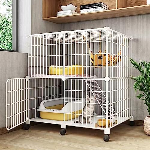 ANSNOW Kätzchenkäfig Für Hauskatzen, 3 Verstellbare Ruheplattformen, Haustiergehege Für Frettchen Und Kätzchen, 4 Feststellbare Radrollen/47Cm ANSNOW Kätzchenkäfig Für Hauskatzen, 3 Verstellbare Ruheplattformen, Haustiergehege Für Frettchen Und Kätzchen, 4 Feststellbare Radrollen/47Cm von ANSNOW