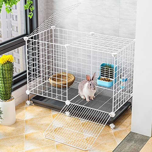 ANSNOW Kaninchenkäfig, Meerschweinchen-Laufstall, Kleintierkäfig, Tragbarer Garten-Laufstall Für Den Innenbereich Mit Tür Und Tablett ANSNOW Kaninchenkäfig, Meerschweinchen-Laufstall, Kleintierkäfig, Tragbarer Garten-Laufstall Für Den Innenbereich Mit Tür Und Tablett von ANSNOW