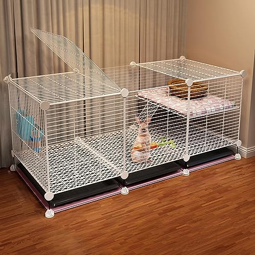 ANSNOW Kaninchenkäfig Für Den Innenbereich, Kleintierkäfig Mit 2 Tiefen Ausziehbaren Tabletts Und Urinschutz, Metalldrahtnetz-Villa Oder Meerschweinchen-Frettchen-Chinchilla-Katzen-Laufstall-Kaninch ANSNOW Kaninchenkäfig Für Den Innenbereich, Kleintierkäfig Mit 2 Tiefen Ausziehbaren Tabletts Und Urinschutz, Metalldrahtnetz-Villa Oder Meerschweinchen-Frettchen-Chinchilla-Katzen-Laufstall-Kaninch von ANSNOW