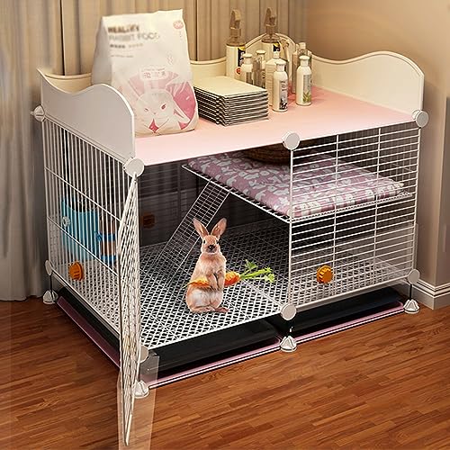 ANSNOW Kaninchenkäfig Für Den Innenbereich, Kleintierkäfig Mit 2 Tiefen Ausziehbaren Tabletts Und Urinschutz, Metalldrahtnetz-Villa Oder Meerschweinchen-Frettchen-Chinchilla-Katzen-Laufstall-Kaninch ANSNOW Kaninchenkäfig Für Den Innenbereich, Kleintierkäfig Mit 2 Tiefen Ausziehbaren Tabletts Und Urinschutz, Metalldrahtnetz-Villa Oder Meerschweinchen-Frettchen-Chinchilla-Katzen-Laufstall-Kaninch von ANSNOW