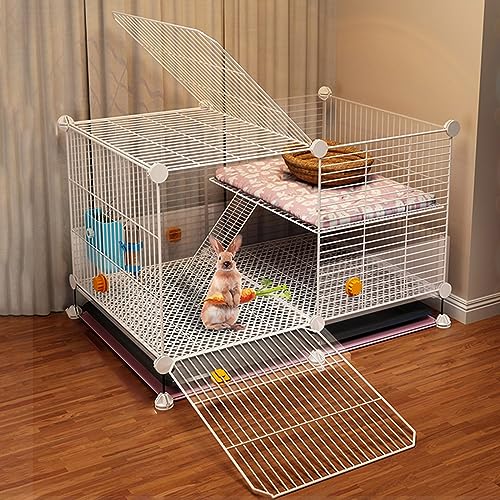 ANSNOW Kaninchenkäfig Für Den Innenbereich, Kleintierkäfig Mit 2 Tiefen Ausziehbaren Tabletts Und Urinschutz, Metalldrahtnetz-Villa Oder Meerschweinchen-Frettchen-Chinchilla-Katzen-Laufstall-Kaninch ANSNOW Kaninchenkäfig Für Den Innenbereich, Kleintierkäfig Mit 2 Tiefen Ausziehbaren Tabletts Und Urinschutz, Metalldrahtnetz-Villa Oder Meerschweinchen-Frettchen-Chinchilla-Katzen-Laufstall-Kaninch von ANSNOW
