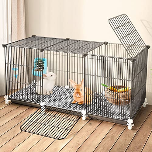 ANSNOW Kaninchenkäfig Mit Herausnehmbarem Tablett Und Rollplattform, Meerschweinchenkäfig, Drahtgeflecht-Villa, Kleintierhaus Für Frettchen, Chinchilla, Igel von ANSNOW
