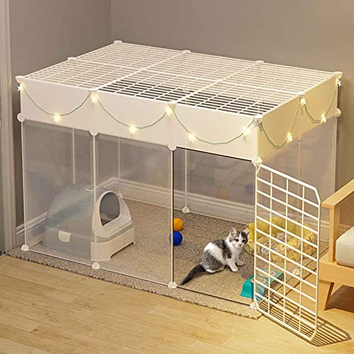 ANSNOW Katzen-Laufstall Mit Dach Und Tür Aus Kunststoff, Faltbarer Laufstall Für Haustiere, Welpen, Hunde, Kleintier-Spielzaun, Haustier-Hundekäfig, 360° Transparentes Oberlicht-Design, Außen/Innen, ANSNOW Katzen-Laufstall Mit Dach Und Tür Aus Kunststoff, Faltbarer Laufstall Für Haustiere, Welpen, Hunde, Kleintier-Spielzaun, Haustier-Hundekäfig, 360° Transparentes Oberlicht-Design, Außen/Innen, von ANSNOW