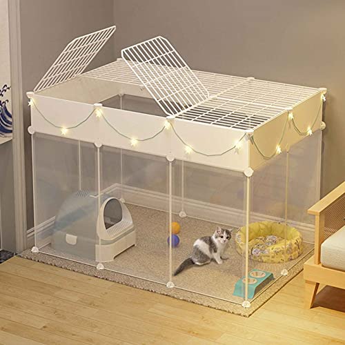 ANSNOW Katzen-Laufstall Mit Dach Und Tür Aus Kunststoff, Faltbarer Laufstall Für Haustiere, Welpen, Hunde, Kleintier-Spielzaun, Haustier-Hundekäfig, 360° Transparentes Oberlicht-Design, Außen/Innen, ANSNOW Katzen-Laufstall Mit Dach Und Tür Aus Kunststoff, Faltbarer Laufstall Für Haustiere, Welpen, Hunde, Kleintier-Spielzaun, Haustier-Hundekäfig, 360° Transparentes Oberlicht-Design, Außen/Innen, von ANSNOW