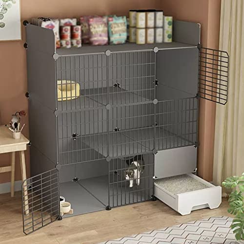 ANSNOW Katzenhäuser Für Hauskatzen, Katzenkäfige Für Den Innenbereich, Groß, Mit Katzentoilette, Katzenkäfig, Groß, Zum Selbermachen, Für Haustiere Im Innenbereich, Kleintierhaus, Abnehmbarer Laufst ANSNOW Katzenhäuser Für Hauskatzen, Katzenkäfige Für Den Innenbereich, Groß, Mit Katzentoilette, Katzenkäfig, Groß, Zum Selbermachen, Für Haustiere Im Innenbereich, Kleintierhaus, Abnehmbarer Laufst von ANSNOW