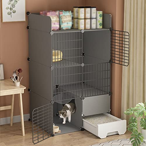 ANSNOW Katzenhäuser Für Hauskatzen, Katzenkäfige Für Den Innenbereich, Groß, Mit Katzentoilette, Katzenkäfig, Groß, Zum Selbermachen, Für Haustiere Im Innenbereich, Kleintierhaus, Abnehmbarer Laufst ANSNOW Katzenhäuser Für Hauskatzen, Katzenkäfige Für Den Innenbereich, Groß, Mit Katzentoilette, Katzenkäfig, Groß, Zum Selbermachen, Für Haustiere Im Innenbereich, Kleintierhaus, Abnehmbarer Laufst von ANSNOW