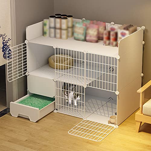 ANSNOW Katzenkäfig, Groß, Für Den Innenbereich, Mit Katzentoilette, Metall-Kleintierkäfig, Diy-Design, Katzenkäfig, Laufstall, Katzenvilla, Haustierhaus, Kleintierhaus, Oberer Stauraum, Bietet Platz ANSNOW Katzenkäfig, Groß, Für Den Innenbereich, Mit Katzentoilette, Metall-Kleintierkäfig, Diy-Design, Katzenkäfig, Laufstall, Katzenvilla, Haustierhaus, Kleintierhaus, Oberer Stauraum, Bietet Platz von ANSNOW