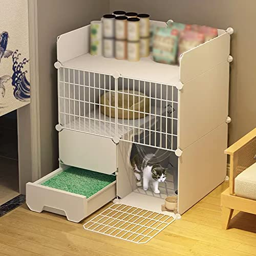 ANSNOW Katzenkäfig, Groß, Für Den Innenbereich, Mit Katzentoilette, Metall-Kleintierkäfig, Diy-Design, Katzenkäfig, Laufstall, Katzenvilla, Haustierhaus, Kleintierhaus, Oberer Stauraum, Bietet Platz ANSNOW Katzenkäfig, Groß, Für Den Innenbereich, Mit Katzentoilette, Metall-Kleintierkäfig, Diy-Design, Katzenkäfig, Laufstall, Katzenvilla, Haustierhaus, Kleintierhaus, Oberer Stauraum, Bietet Platz von ANSNOW