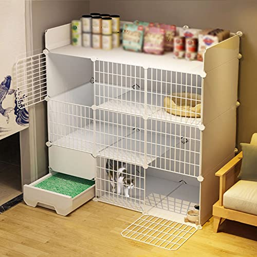 ANSNOW Katzenkäfig, Groß, Für Den Innenbereich, Mit Katzentoilette, Metall-Kleintierkäfig, Diy-Design, Katzenkäfig, Laufstall, Katzenvilla, Haustierhaus, Kleintierhaus, Oberer Stauraum, Bietet Platz ANSNOW Katzenkäfig, Groß, Für Den Innenbereich, Mit Katzentoilette, Metall-Kleintierkäfig, Diy-Design, Katzenkäfig, Laufstall, Katzenvilla, Haustierhaus, Kleintierhaus, Oberer Stauraum, Bietet Platz von ANSNOW
