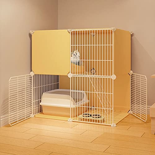 ANSNOW Katzenkäfig, Groß, Zum Selbermachen, Für Den Innenbereich, Für Haustiere, Kleintierhaus, Abnehmbarer Laufstall, Katzenkäfig, Katzenhütten, Laufstall, Katzenhaus, Haustiergehege, Katzenhäuser von ANSNOW