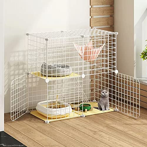 ANSNOW Katzenkäfig, Groß, Zum Selbermachen, Für Den Innenbereich, Katzenlaufstall Für Kleine Tiere, Gitterkäfig Aus Metalldraht, Katzenkäfig, Katzenschrank, Mit Katzennest + Katzenhängematte + Futte ANSNOW Katzenkäfig, Groß, Zum Selbermachen, Für Den Innenbereich, Katzenlaufstall Für Kleine Tiere, Gitterkäfig Aus Metalldraht, Katzenkäfig, Katzenschrank, Mit Katzennest + Katzenhängematte + Futte von ANSNOW