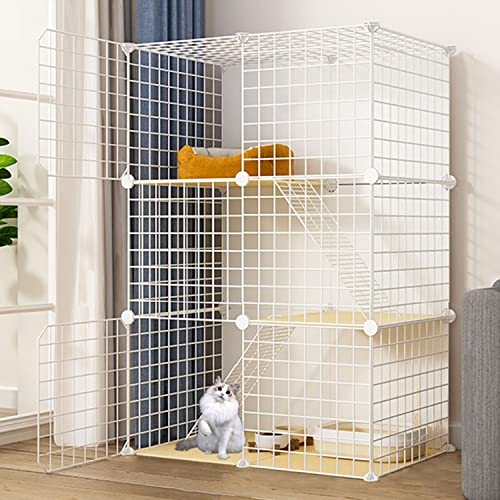 ANSNOW Katzenkäfig, Groß, Zum Selbermachen, Für Den Innenbereich, Katzenlaufstall Für Kleine Tiere, Gitterkäfig Aus Metalldraht, Katzenkäfig, Katzenschrank, Mit Katzennest + Katzenhängematte + Futte ANSNOW Katzenkäfig, Groß, Zum Selbermachen, Für Den Innenbereich, Katzenlaufstall Für Kleine Tiere, Gitterkäfig Aus Metalldraht, Katzenkäfig, Katzenschrank, Mit Katzennest + Katzenhängematte + Futte von ANSNOW
