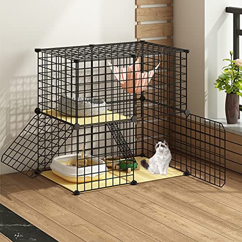 ANSNOW Katzenkäfig, Haustierkäfige Für Katzen, Katzenhaus Im Freien, 2-Stöckiges Katzenhaus, Diy-Laufstall Für Haustiere, Luxuriöses Katzenhaus Mit Mehreren Funktionen/75 cm * 49 cm * 73 cm - a ANSNOW Katzenkäfig, Haustierkäfige Für Katzen, Katzenhaus Im Freien, 2-Stöckiges Katzenhaus, Diy-Laufstall Für Haustiere, Luxuriöses Katzenhaus Mit Mehreren Funktionen/75 cm * 49 cm * 73 cm - a von ANSNOW