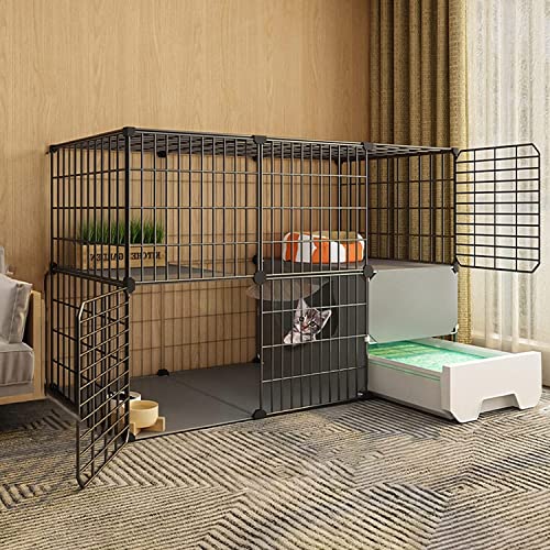 ANSNOW Katzenkäfig, Haustierkäfige Für Katzen Im Freien, Katzengehege, Katzenlaufstall, Katzengehege, Metallnetz, Katzenkäfige Für Den Innenbereich, Groß/147Cm*75Cm*65Cm - B von ANSNOW