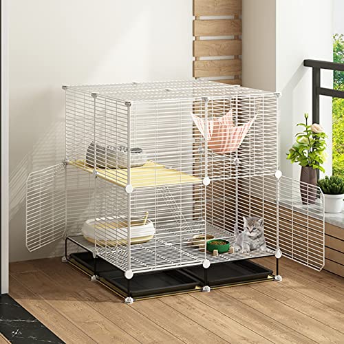 ANSNOW Katzenkäfig, Hundekäfige Mittlerer Größe, Katzenwohnungen Und -Türme, Katzenkäfig Im Freien, Katzenkäfig-Laufstall, Katzenkäfigzubehör/75Cm*75Cm*84Cm - a von ANSNOW