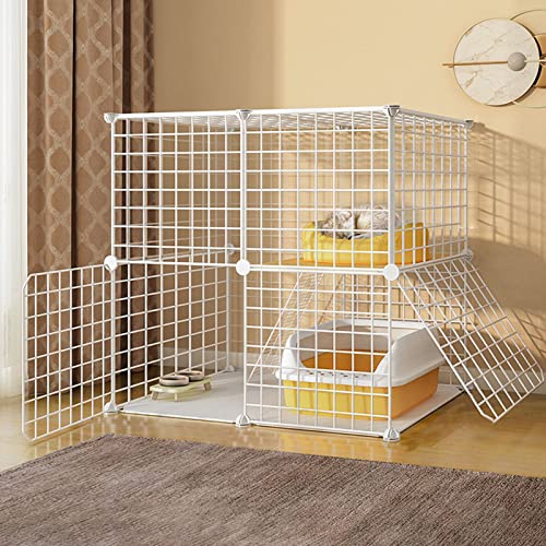ANSNOW Katzenkäfig, Kaninchengehege, Katzenbadekäfig, Innen-Hundegehege Für Kleine Tiere, Metallischer Kunststoff, Diy-Hamster-Welpen-Katzenkäfige von ANSNOW