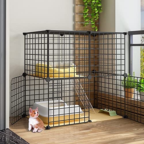ANSNOW Katzenkäfig, Katzengehege, Katzentrage Hart, Katzenhäuser Für Wohnungskatzen, Zusammenklappbares Großes Katzenhaus, Kommt Mit Katzenleiter/75Cm*39Cm*73Cm - B ANSNOW Katzenkäfig, Katzengehege, Katzentrage Hart, Katzenhäuser Für Wohnungskatzen, Zusammenklappbares Großes Katzenhaus, Kommt Mit Katzenleiter/75Cm*39Cm*73Cm - B von ANSNOW