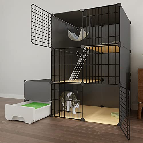 ANSNOW Katzenkäfig, Katzenkäfig, Katzengehege Für Den Innenbereich, Diy-Katzenlaufstall Catio, Abnehmbarer Katzenlaufstall Aus Metalldraht, Großer Übungsplatz, Ideal Für 1–2 Katzen – Schwarz/C6 ANSNOW Katzenkäfig, Katzenkäfig, Katzengehege Für Den Innenbereich, Diy-Katzenlaufstall Catio, Abnehmbarer Katzenlaufstall Aus Metalldraht, Großer Übungsplatz, Ideal Für 1–2 Katzen – Schwarz/C6 von ANSNOW