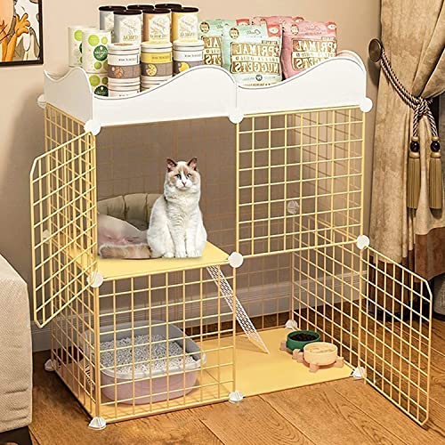 ANSNOW Katzenkäfig, Katzentransportbox, 2-Stöckiger Haustier-Katzenkäfig, Katzenkäfig, Übungszaun Mit Tür Und Geschlossener Katzentoilette, Verwendung Für Kätzchen/75 * 39 * 83Cm ANSNOW Katzenkäfig, Katzentransportbox, 2-Stöckiger Haustier-Katzenkäfig, Katzenkäfig, Übungszaun Mit Tür Und Geschlossener Katzentoilette, Verwendung Für Kätzchen/75 * 39 * 83Cm von ANSNOW
