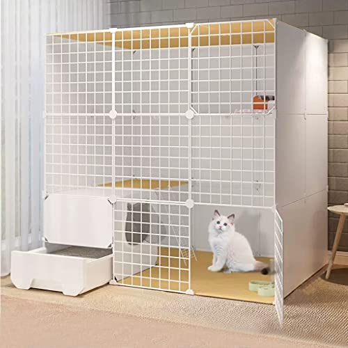 ANSNOW Katzenkäfig-Ecke, Große 2/3-Stöckige Katzenhütte, Diy-Katzenlaufstall Für Kleine Tiere, Großer Katzenkäfig, Katzenkäfig Für Den Innenbereich, Kätzchenkiste, Katzenhaus, Übungsplatz, Ideal Für von ANSNOW