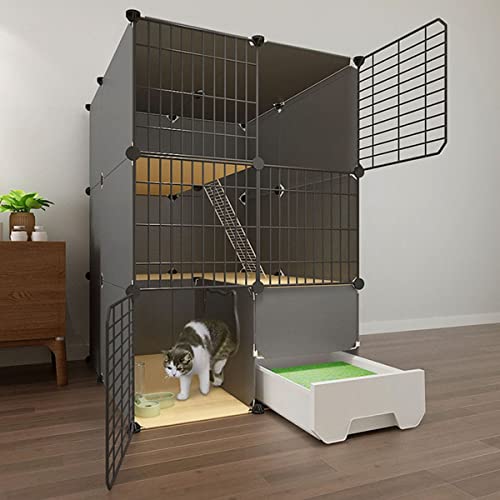 ANSNOW Katzenkäfig-Ecke, Große 3-Stöckige Katzenhütten, Katzenlaufstall, Katzenkäfige Für Den Innenbereich, Groß, Mit Katzentoilette, Katzenkäfig-Laufstall, Katzengehegezaun, Gehege, Großer Übungspl ANSNOW Katzenkäfig-Ecke, Große 3-Stöckige Katzenhütten, Katzenlaufstall, Katzenkäfige Für Den Innenbereich, Groß, Mit Katzentoilette, Katzenkäfig-Laufstall, Katzengehegezaun, Gehege, Großer Übungspl von ANSNOW