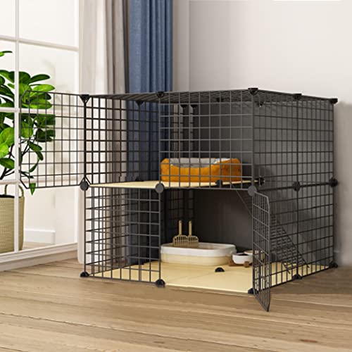 ANSNOW Katzenkäfig Für Den Innenbereich, Abnehmbarer Kleintierkäfig Aus Metall, Diy-Design, Kätzchen-Laufstall, 2 Etagen, Große Katzenkäfig-Kiste, Haustier-Laufstall, Abnehmbarer, Dichter Metalldrah ANSNOW Katzenkäfig Für Den Innenbereich, Abnehmbarer Kleintierkäfig Aus Metall, Diy-Design, Kätzchen-Laufstall, 2 Etagen, Große Katzenkäfig-Kiste, Haustier-Laufstall, Abnehmbarer, Dichter Metalldrah von ANSNOW