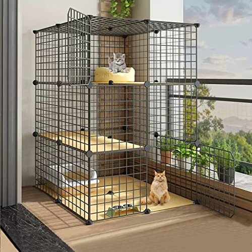 ANSNOW Katzenkäfig Für Den Innenbereich, Abnehmbarer Kleintierkäfig Aus Metall, Diy-Design, Kätzchen-Laufstall, Katzenkäfig, Großer Innenbereich Für Haustiere, Kleines Tierhaus, Abnehmbarer Laufstal von ANSNOW