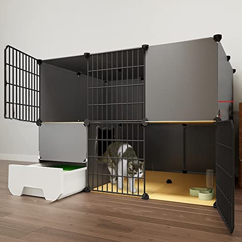 ANSNOW Katzenkäfig Für Den Innenbereich, Gehege, Katzenlaufstall, Abnehmbare Kleintierkäfige Aus Metall, DIY-Design, Kätzchenlaufstall, Großer Übungsort, Ideal Für 1–3 Katzen, Mit Schubladen-Katzent ANSNOW Katzenkäfig Für Den Innenbereich, Gehege, Katzenlaufstall, Abnehmbare Kleintierkäfige Aus Metall, DIY-Design, Kätzchenlaufstall, Großer Übungsort, Ideal Für 1–3 Katzen, Mit Schubladen-Katzent von ANSNOW