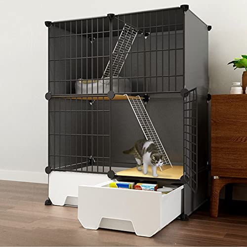 ANSNOW Katzenkäfig Für Den Innenbereich, Gehege, Katzenlaufstall, Abnehmbare Kleintierkäfige Aus Metall, DIY-Design, Kätzchenlaufstall, Großer Übungsort, Ideal Für 1–3 Katzen, Mit Schubladen-Katzent ANSNOW Katzenkäfig Für Den Innenbereich, Gehege, Katzenlaufstall, Abnehmbare Kleintierkäfige Aus Metall, DIY-Design, Kätzchenlaufstall, Großer Übungsort, Ideal Für 1–3 Katzen, Mit Schubladen-Katzent von ANSNOW