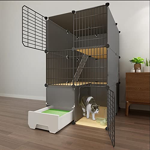 ANSNOW Katzenkäfig Für Den Innenbereich, Gehege, Katzenlaufstall, Abnehmbare Kleintierkäfige Aus Metall, DIY-Design, Kätzchenlaufstall, Großer Übungsort, Ideal Für 1–3 Katzen, Mit Schubladen-Katzent ANSNOW Katzenkäfig Für Den Innenbereich, Gehege, Katzenlaufstall, Abnehmbare Kleintierkäfige Aus Metall, DIY-Design, Kätzchenlaufstall, Großer Übungsort, Ideal Für 1–3 Katzen, Mit Schubladen-Katzent von ANSNOW