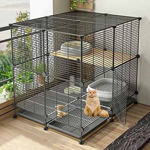 ANSNOW Katzenkäfig Für Den Innenbereich, Großes Platzangebot, Haustier-Laufstall, Katzenlaufstall Für Kleine Tiere, Zweistöckiger Katzenkäfig, Katzenhaus Aus Metall Mit Hängematte, Katzennest, Herau ANSNOW Katzenkäfig Für Den Innenbereich, Großes Platzangebot, Haustier-Laufstall, Katzenlaufstall Für Kleine Tiere, Zweistöckiger Katzenkäfig, Katzenhaus Aus Metall Mit Hängematte, Katzennest, Herau von ANSNOW