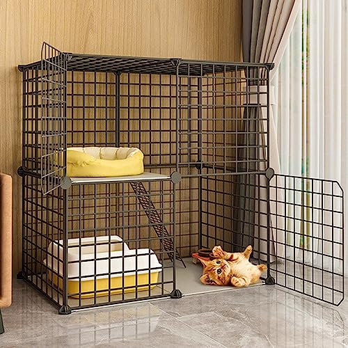 ANSNOW Katzenkäfig Für Den Innenbereich, Haustier-Laufstall Für Den Innenbereich, 2-Stöckiger Diy-Katzenkäfig, Für Haustierwelpen, Mit 2 Türen Für Haustiere, Für Frettchen, Igel, Meerschweinchen, Sc ANSNOW Katzenkäfig Für Den Innenbereich, Haustier-Laufstall Für Den Innenbereich, 2-Stöckiger Diy-Katzenkäfig, Für Haustierwelpen, Mit 2 Türen Für Haustiere, Für Frettchen, Igel, Meerschweinchen, Sc von ANSNOW